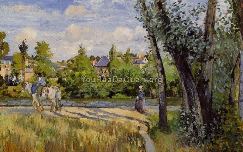 Landscape, Bright Sunlight, Pontoise - 卡米耶·毕沙罗